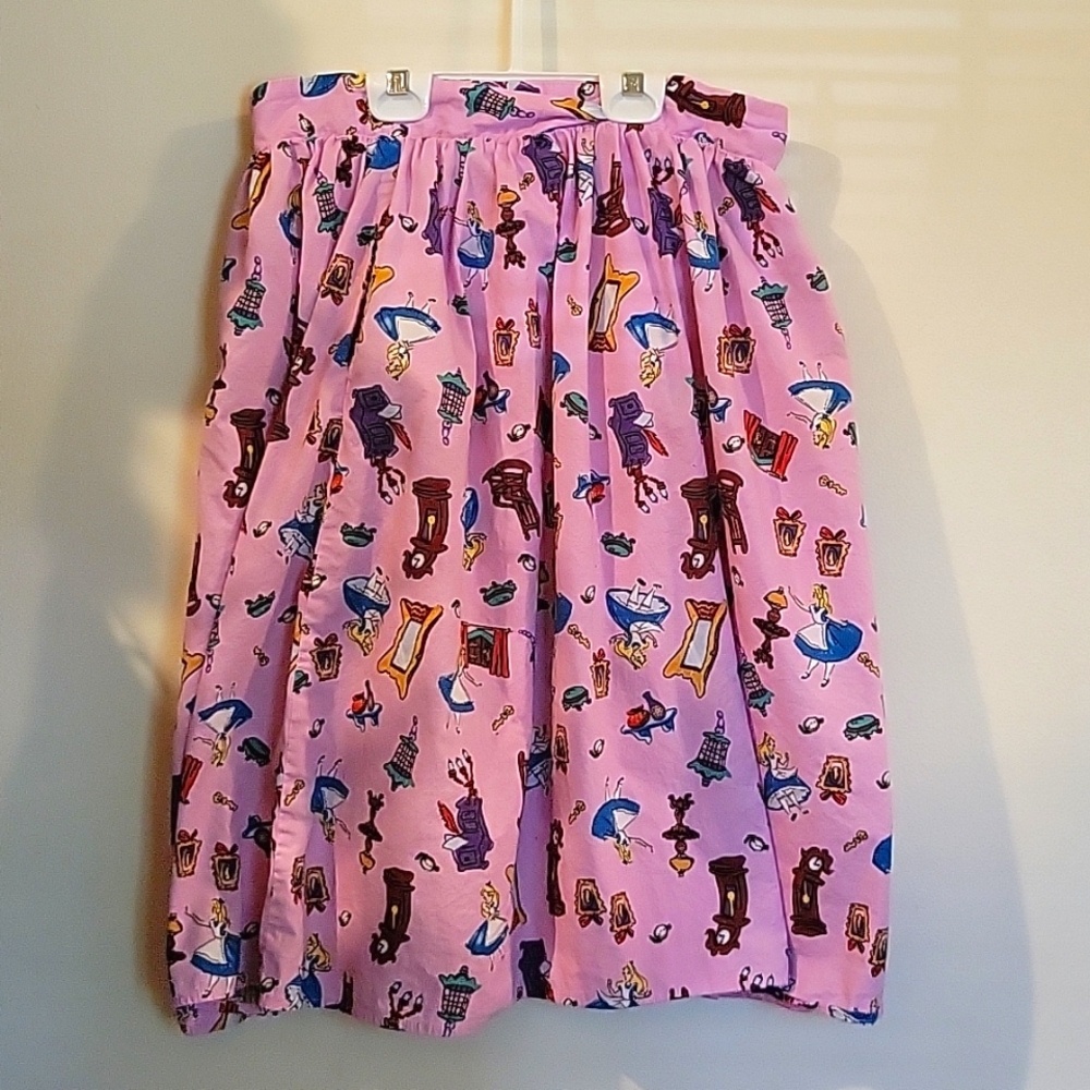 Disney Juniors Size L Alice In Wonderland Swing Skirt Side Zip 🙌Pockets🙌